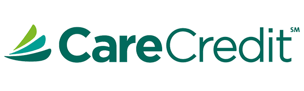 CareCredit logo with a stylized green and blue leaf design next to the text.