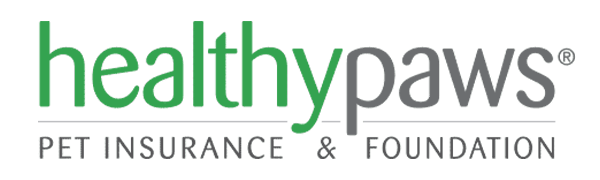 "Healthy Paws Pet Insurance & Foundation" logo in green and gray text.
